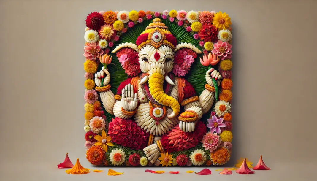 Innovative Ganesh Idol from Temple Flowers