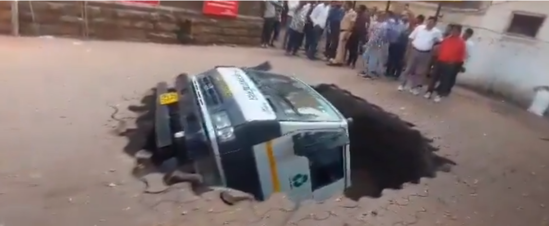 Pune Sinkhole Devours Truck, Highlights Infrastructure Issues