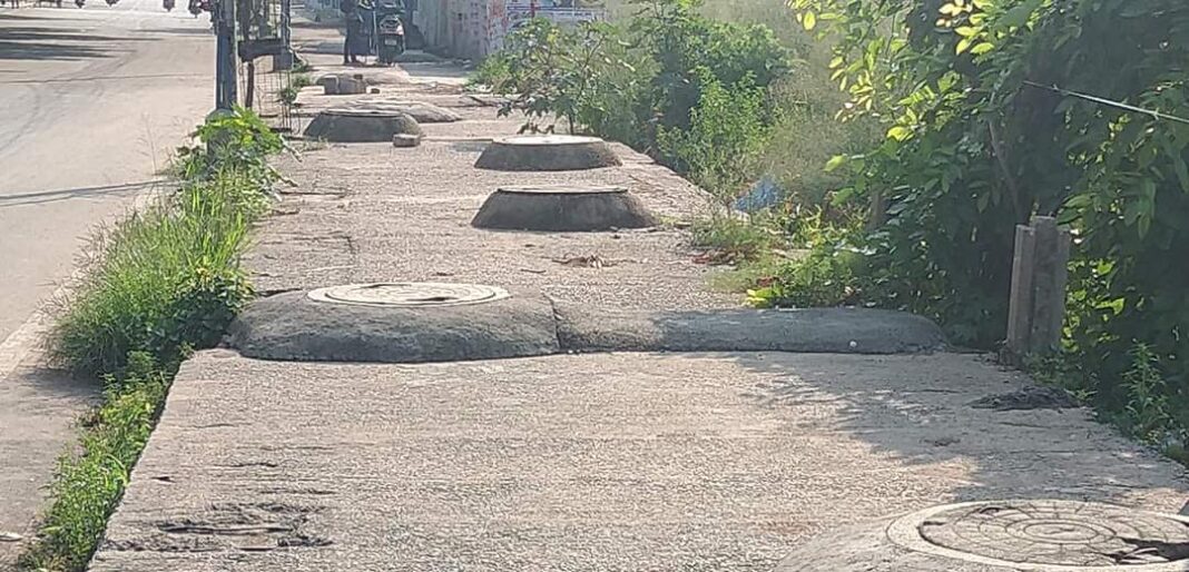 Manhole mishap in Perambur Commuters face renewed troubles after repair blunder