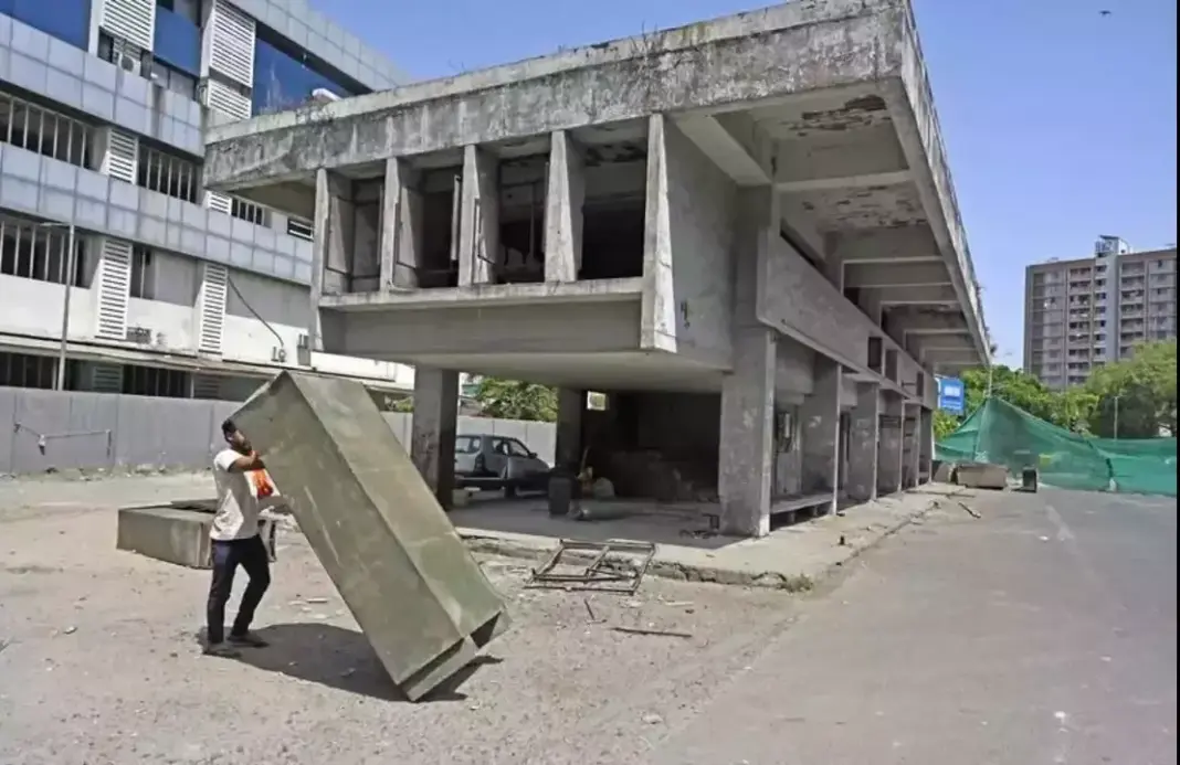 Ahmedabad Iconic Navrangpura Bus Stand Demolition Begins