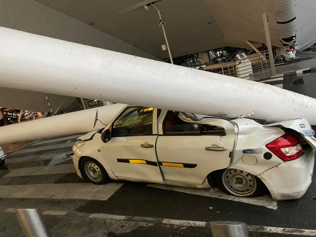 Delhi Airport Terminal 1 Canopy Collapses Amid Heavy Rain