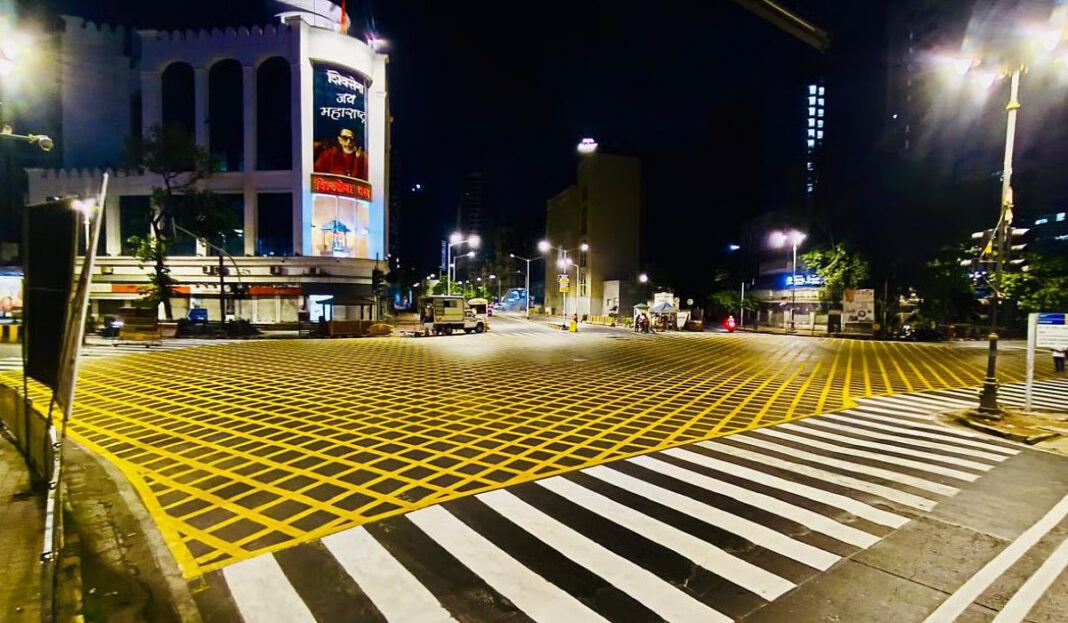 Dadar Metro Area Gets Safer Yellow Boxes for Pedestrian Safety