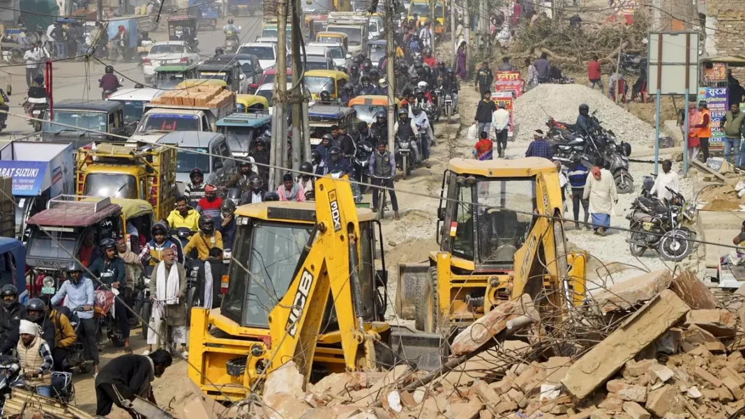 Bulldozers target illegal homes in Sainik Farms