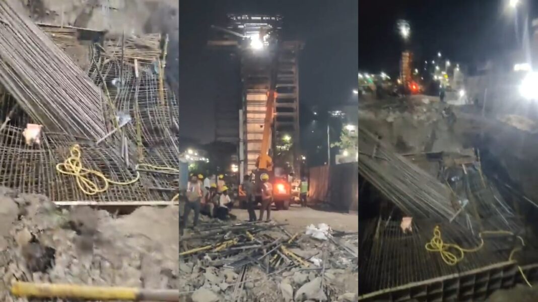 Metro Pillar Collapse Near Pimpri Chinchwad Pune, Damages Cars