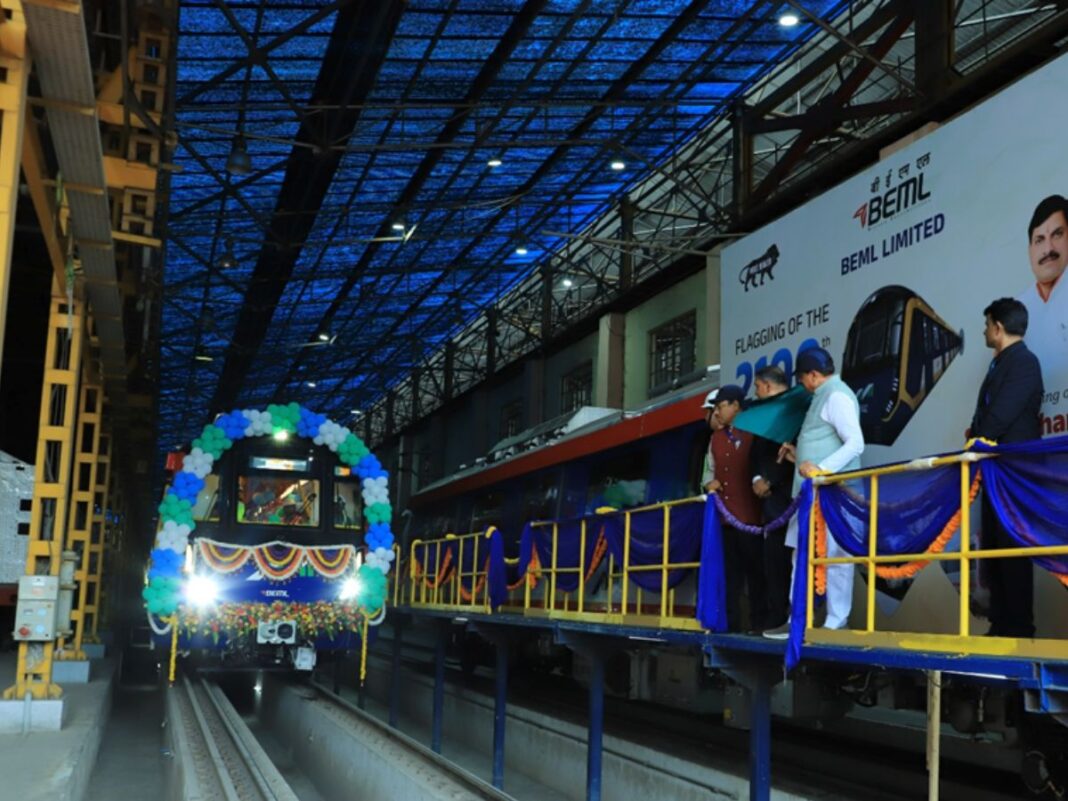 BEML Launches 2100th Metro Coach in Bengaluru