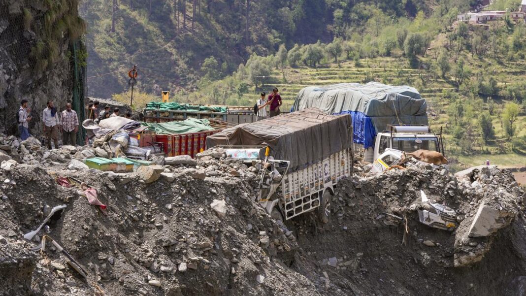 Jammu-Srinagar National Highway Blocked by Landslides