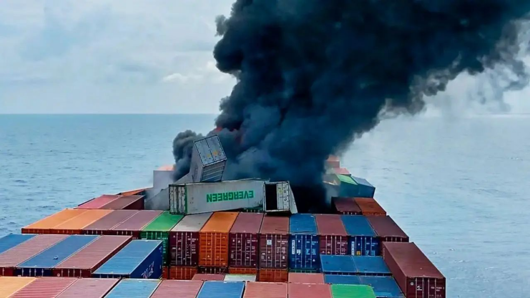 ICG Fights Fire on Drifting Cargo Ship off Kerala