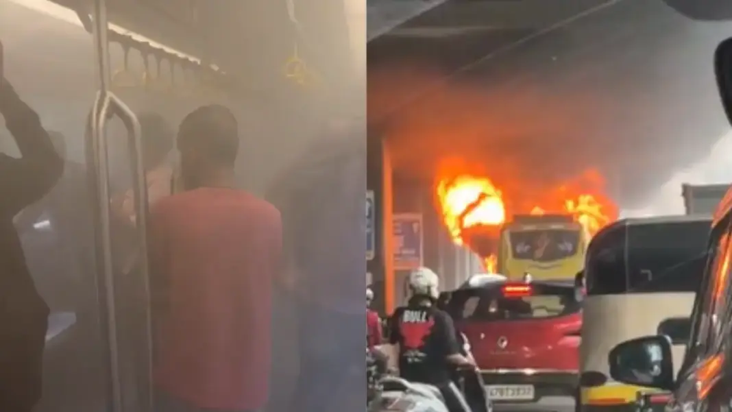 Mumbai Metro coach fills with smoke near Devipada after fire