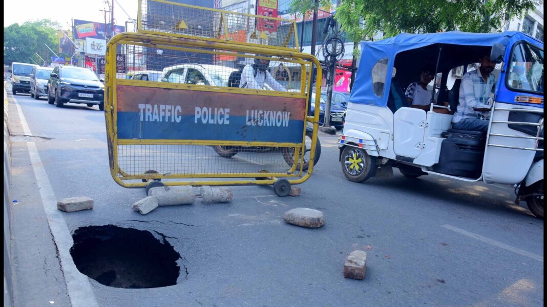 Lucknow Roads Cave In After First Rain