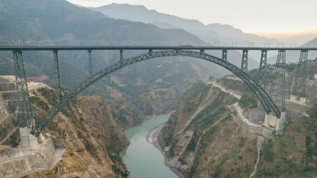 Chenab Bridge Surpasses Eiffel Tower as Tallest Railway Arch