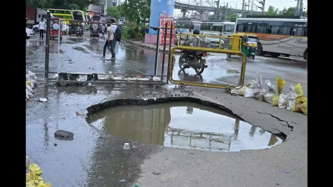 Jaipur Roads Collapse Again Near Metro Station Triggering Commuter Delays And Outrage