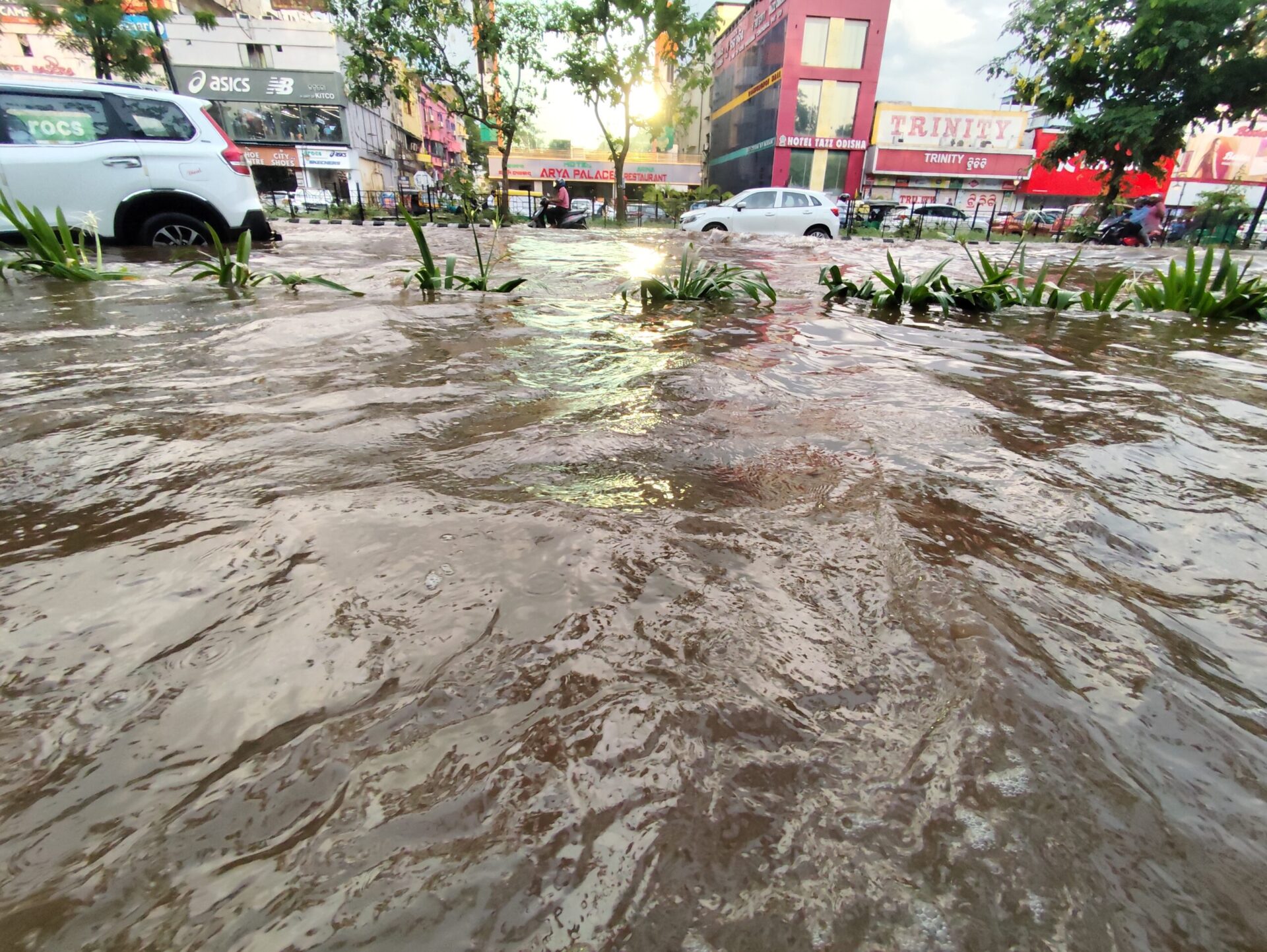 Bhubaneswar Streets Waterlogged After NH16 Roadside Kerbs Taken Out