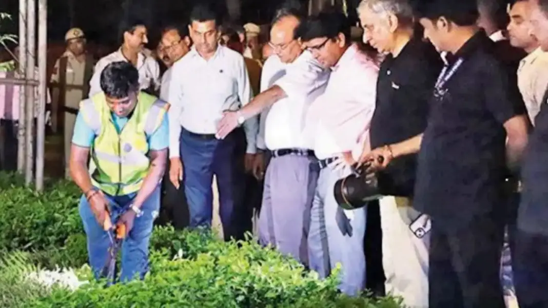 Delhi LG Saxena plants trees on Sardar Patel Marg drive