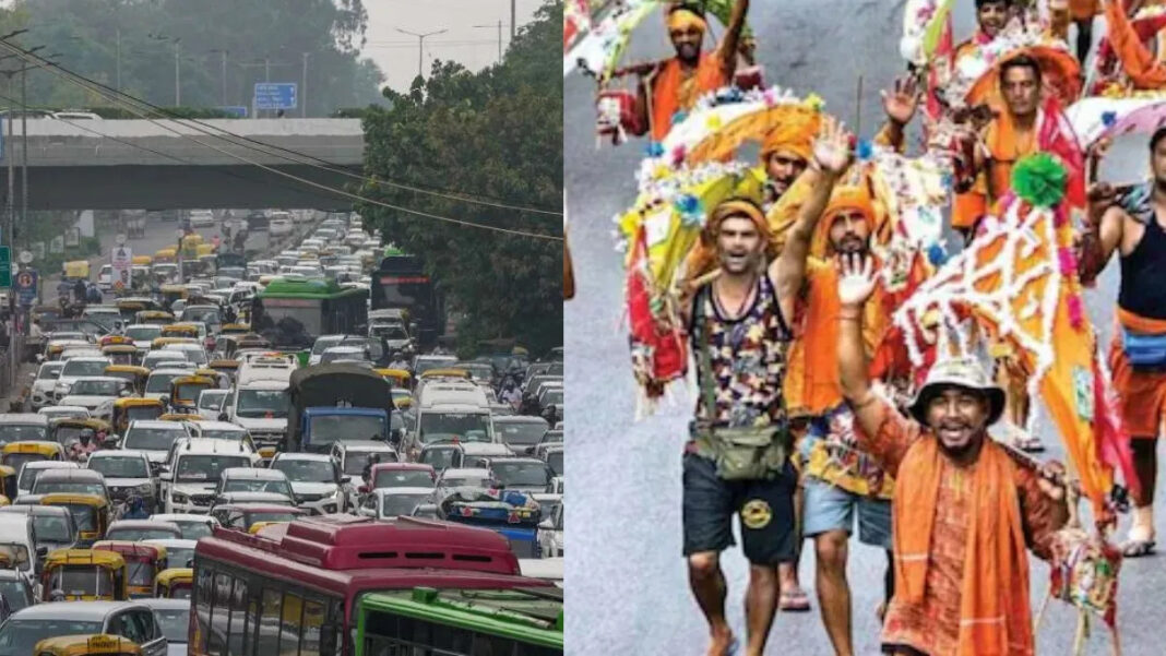 Delhi-NCR Navigates Traffic Disruptions Amidst Kanwar Yatra (1)