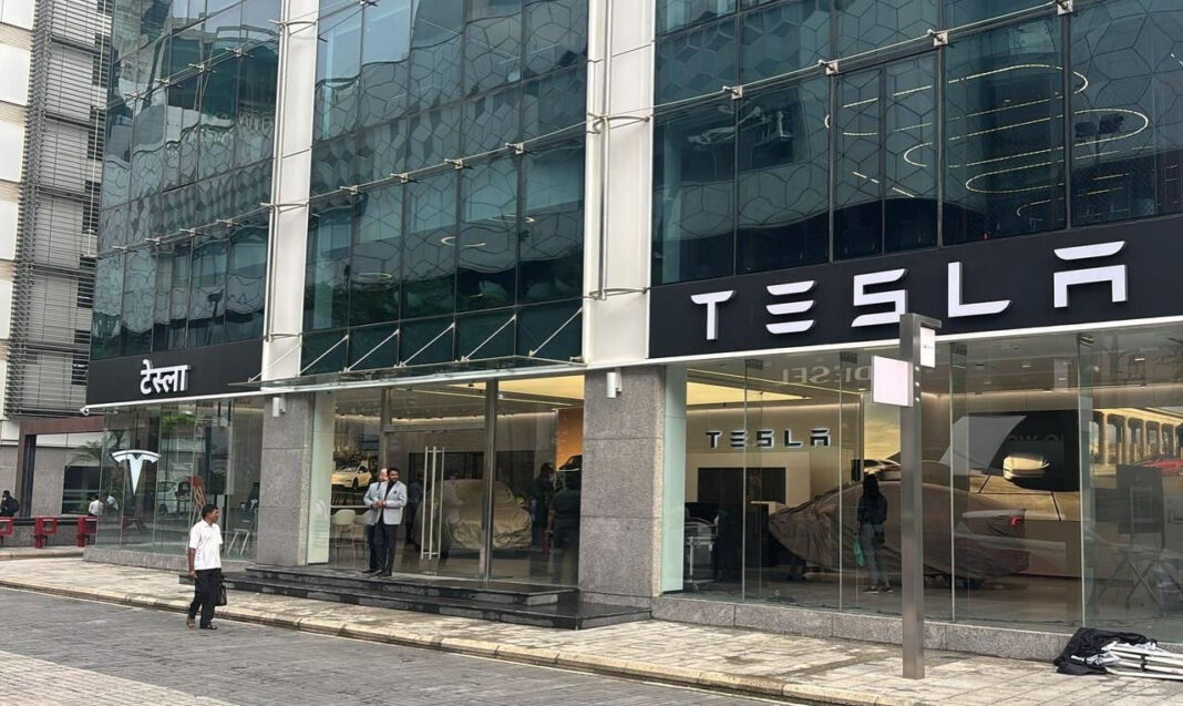 Mumbai Tesla Opens First India Showroom In BKC Launches Model Y