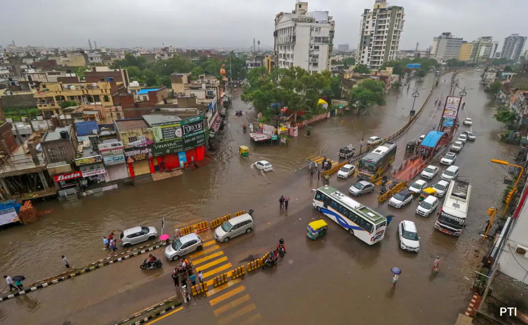 Jaipur Rain Leaves Battered Roads And Traffic In Disarray