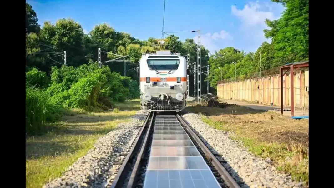 Indian Railways Installs First Removable Solar Panel System Between Tracks For Sustainability
