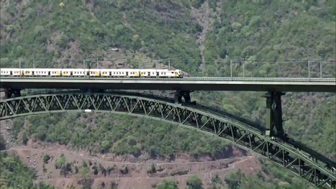 Kashmir Freight Train Crosses Worlds Tallest Rail Bridge Boosting Trade