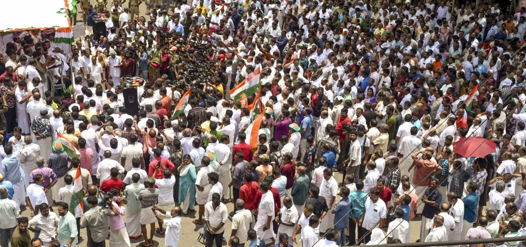 Kerala Protest Locks Highway Official Demanding Urgent Road Repair