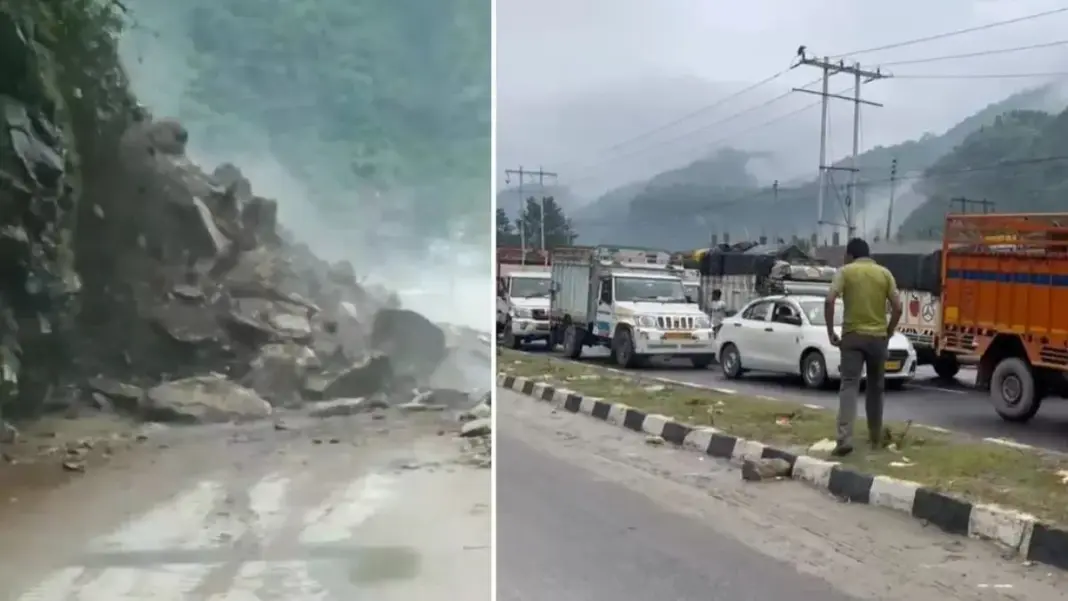 Mandi Landslides Block Kiratpur Manali Highway And Route