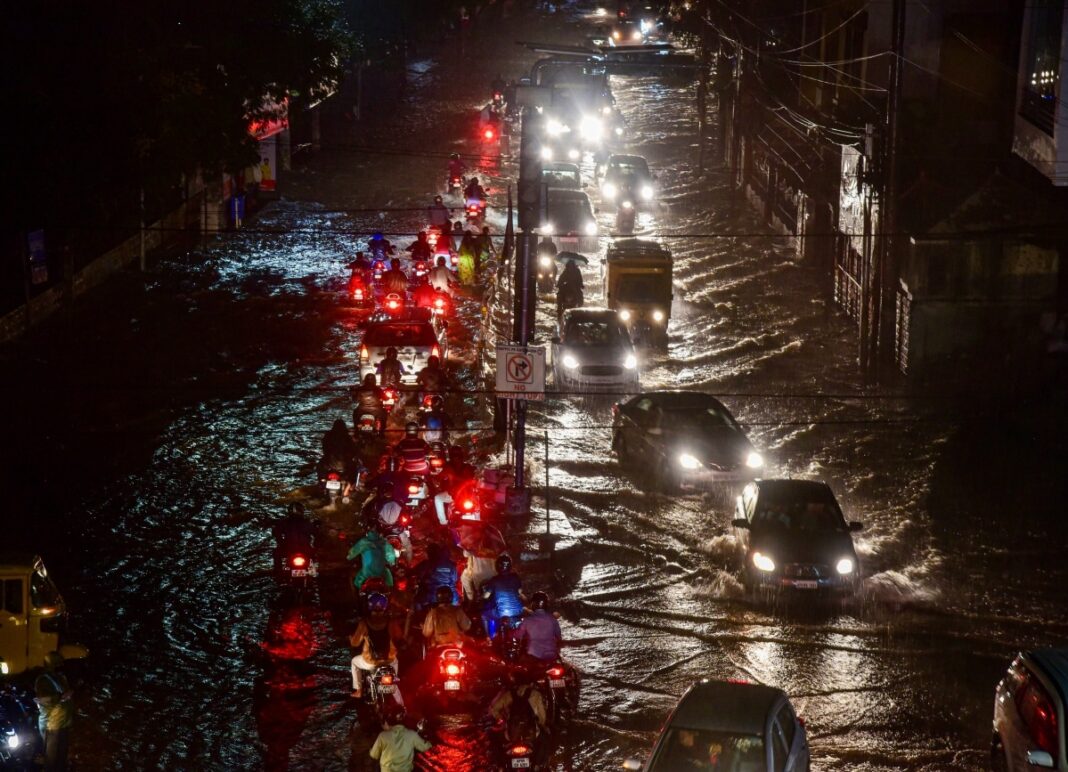 Hyderabad NH44 Flooded After Rains Halt Traffic Expose Poor Infrastructure