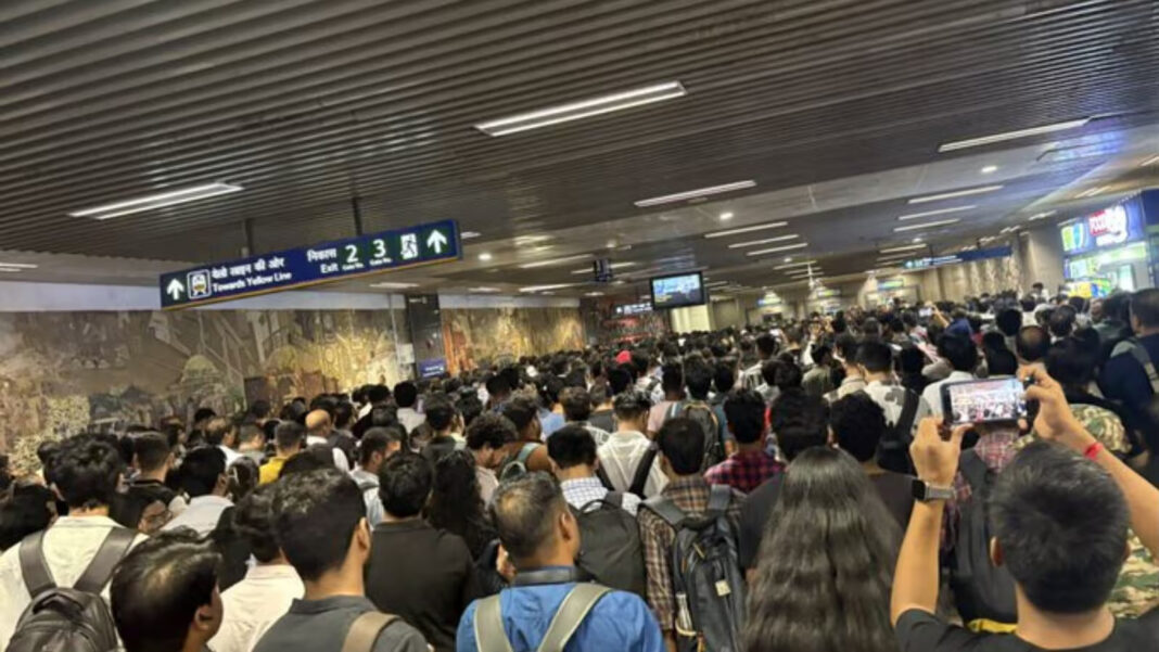 Delhi Metro Yellow Line Faces Delays During Peak Hours Disrupting Commuters