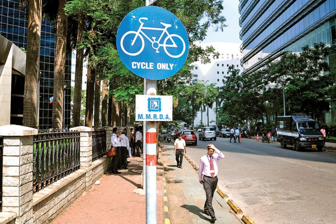 Mumbai BKC Cycle Tracks Removed To Add Extra Road Lanes