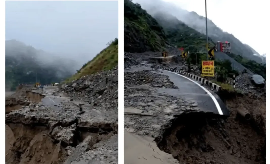 Chandigarh-Manali Highway Shut After Major Landslide Blocks Banala Stretch In Himachal