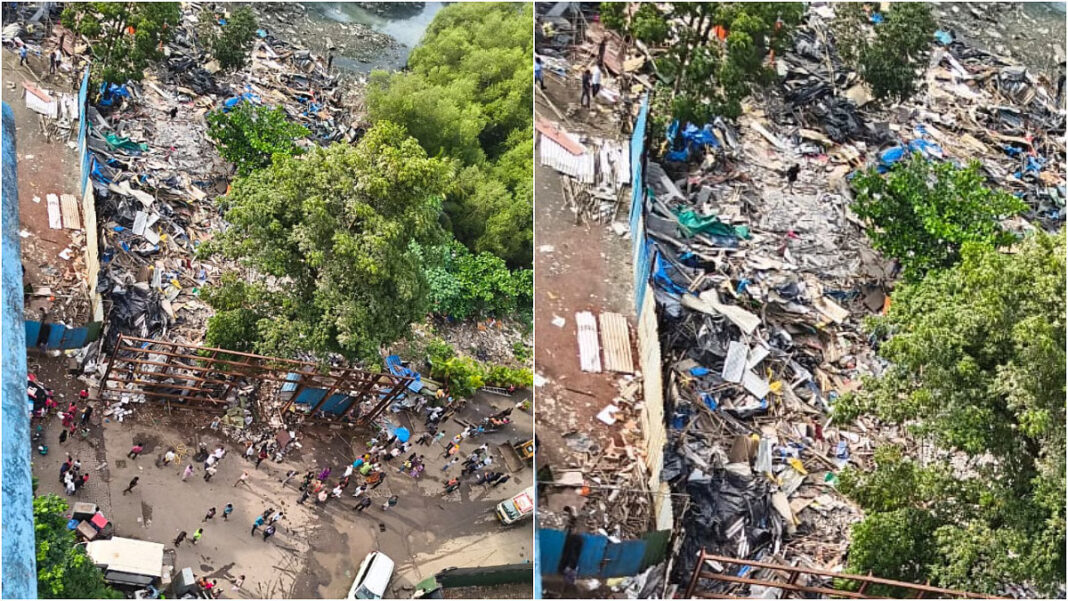 BMC Clears 42 Illegal Slum Structures At SVP Nagar For Yari Bridge Project