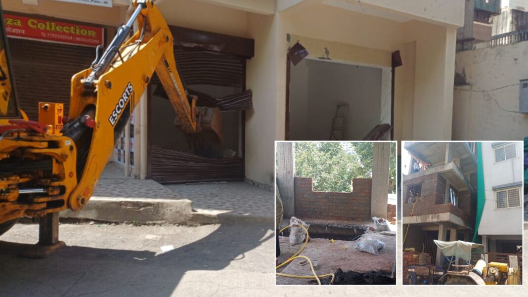 Pune PMC Demolishes Unauthorized Buildings In Kondhwa Areas