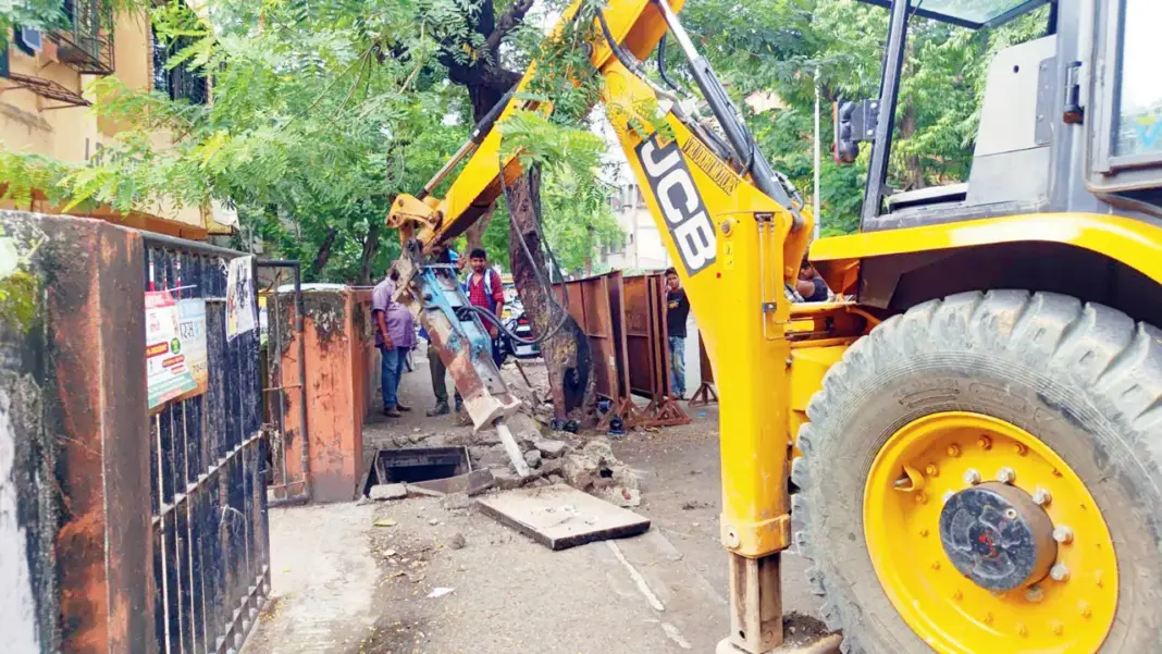 Mumbai footpath uprooted again as Santacruz residents protest civic chaos