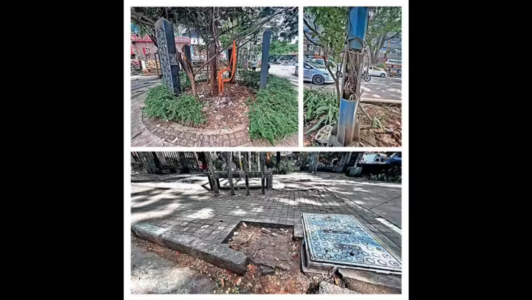 Pune Footpath On JM Road Falls Into Disrepair Despite Smart Upgrade