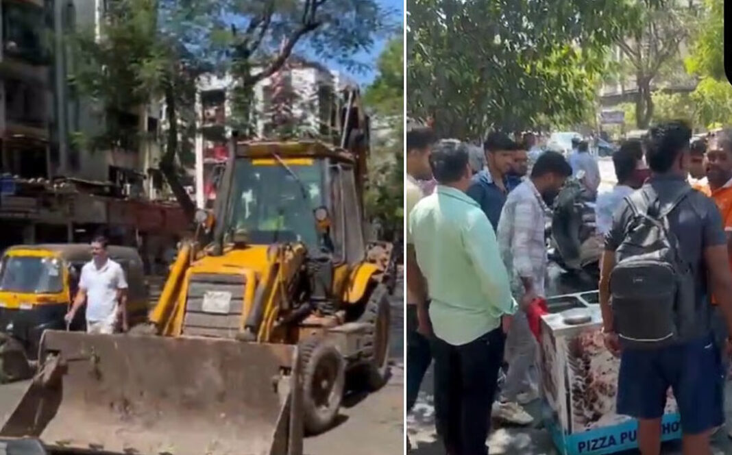 BMC Drives Out Unauthorised Vendors Kandivalis Thakur Complex
