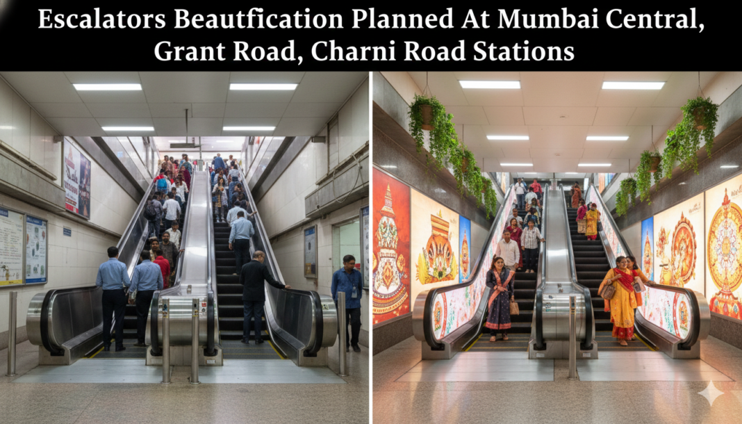 Escalators Beautification Planned At Mumbai Central, Grant Road, Charni Road Stations