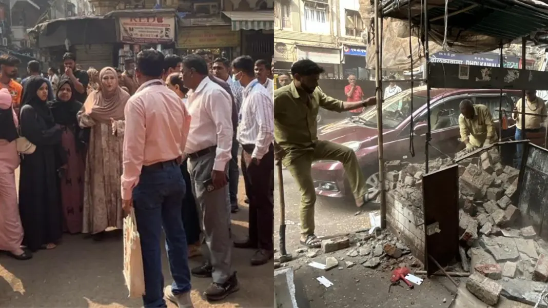 BMC Removes Illegal Furniture Shops From Public Footpaths
