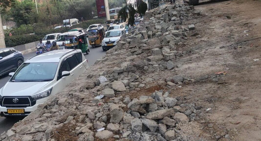 Hyderabad Hitech City Road Widening Begins