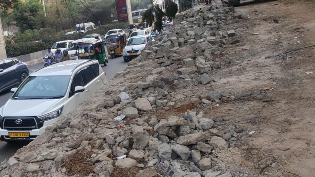 Hyderabad Hitech City Road Widening Begins