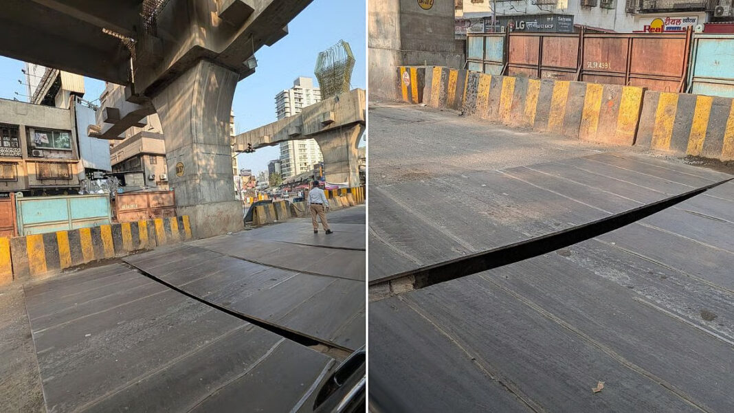 Mumbai Bandra Stretch Slows After Sudden Road Damage