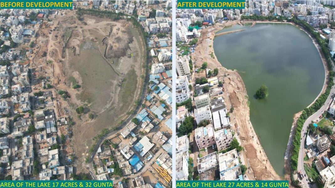 Hyderabad lake restoration at Nalla Cheruvu
