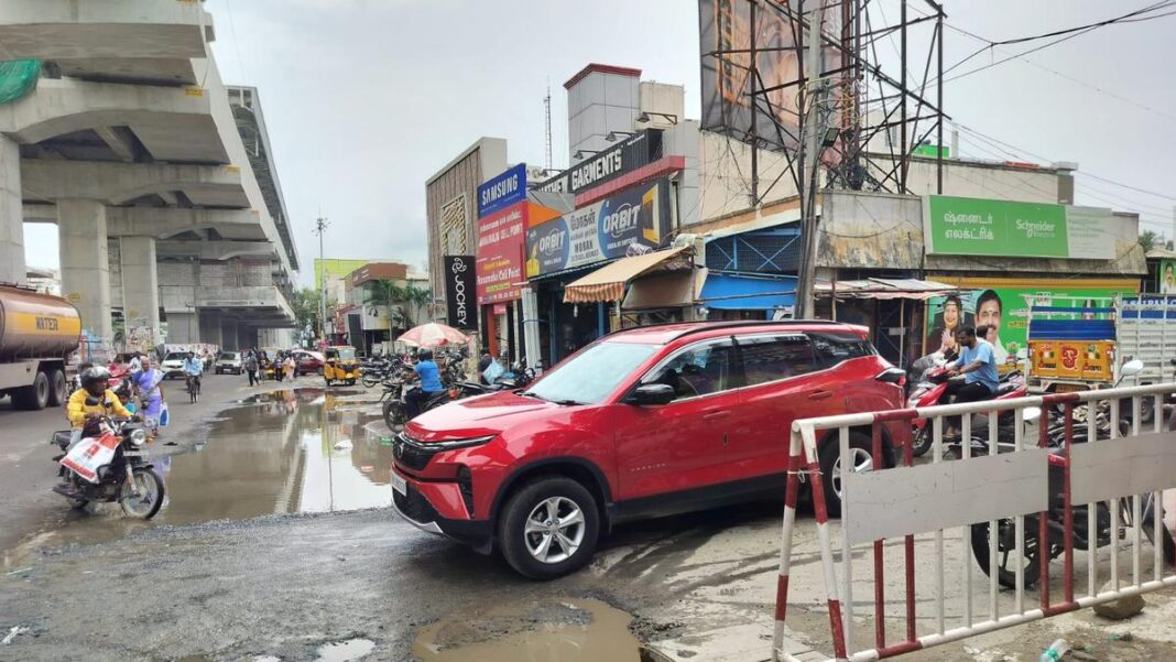 Chennai Road Damage Spurs Safety Concerns in Iyyappanthangal