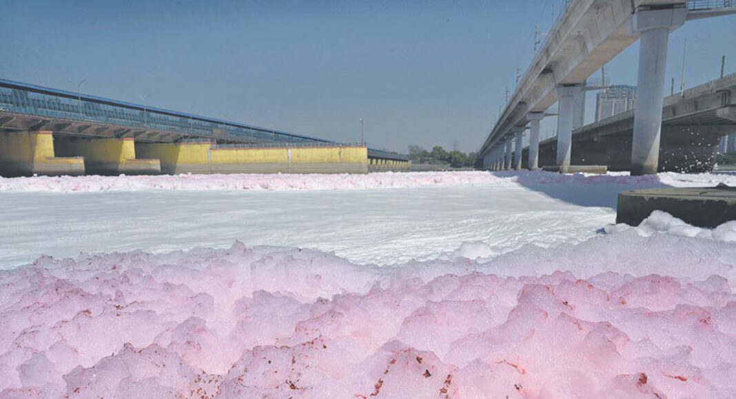 Delhi Yamuna Pollution Raises Alarm Over Pink Foam