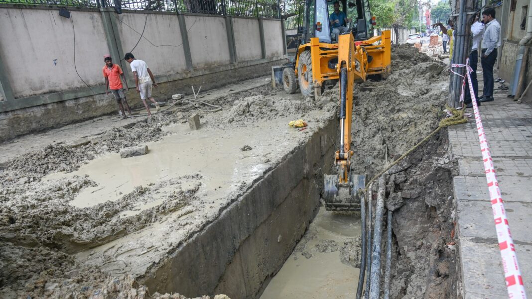Bengaluru Banjara Road Drain Work Stalls
