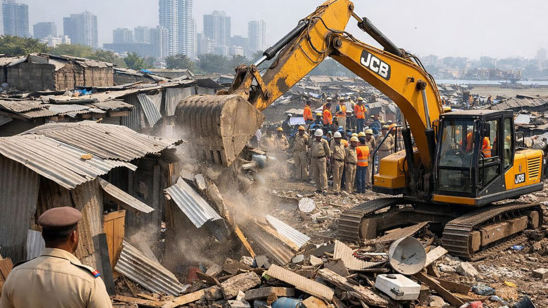 Mumbai Clears Encroachments From Mankhurd Government Land