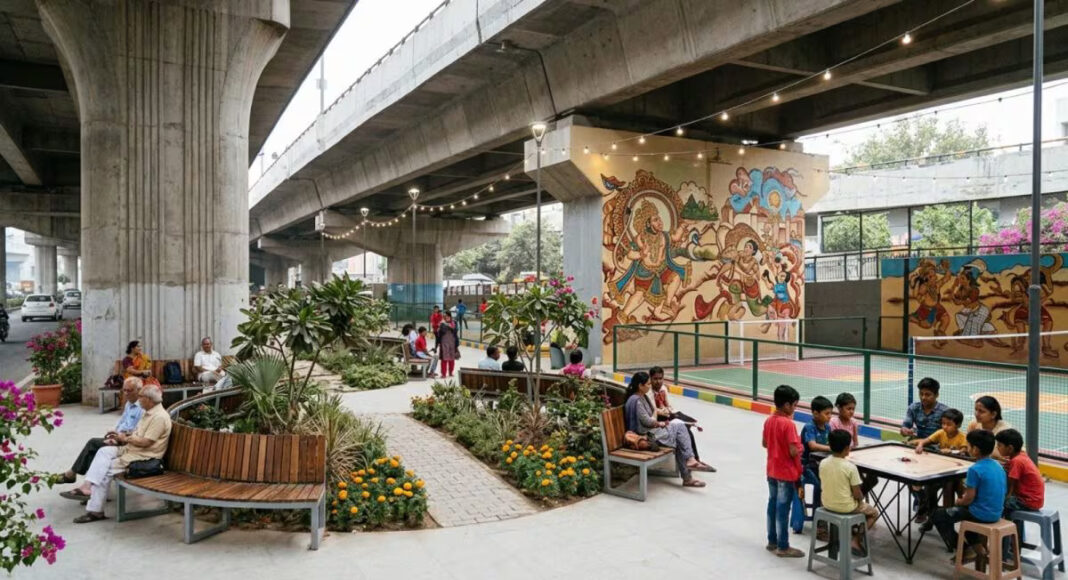 Delhi Flyover Redevelopment Adds Green Zones And Murals