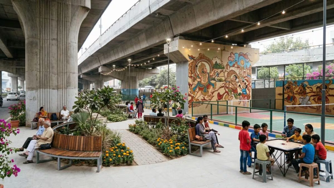 Delhi Flyover Redevelopment Adds Green Zones And Murals