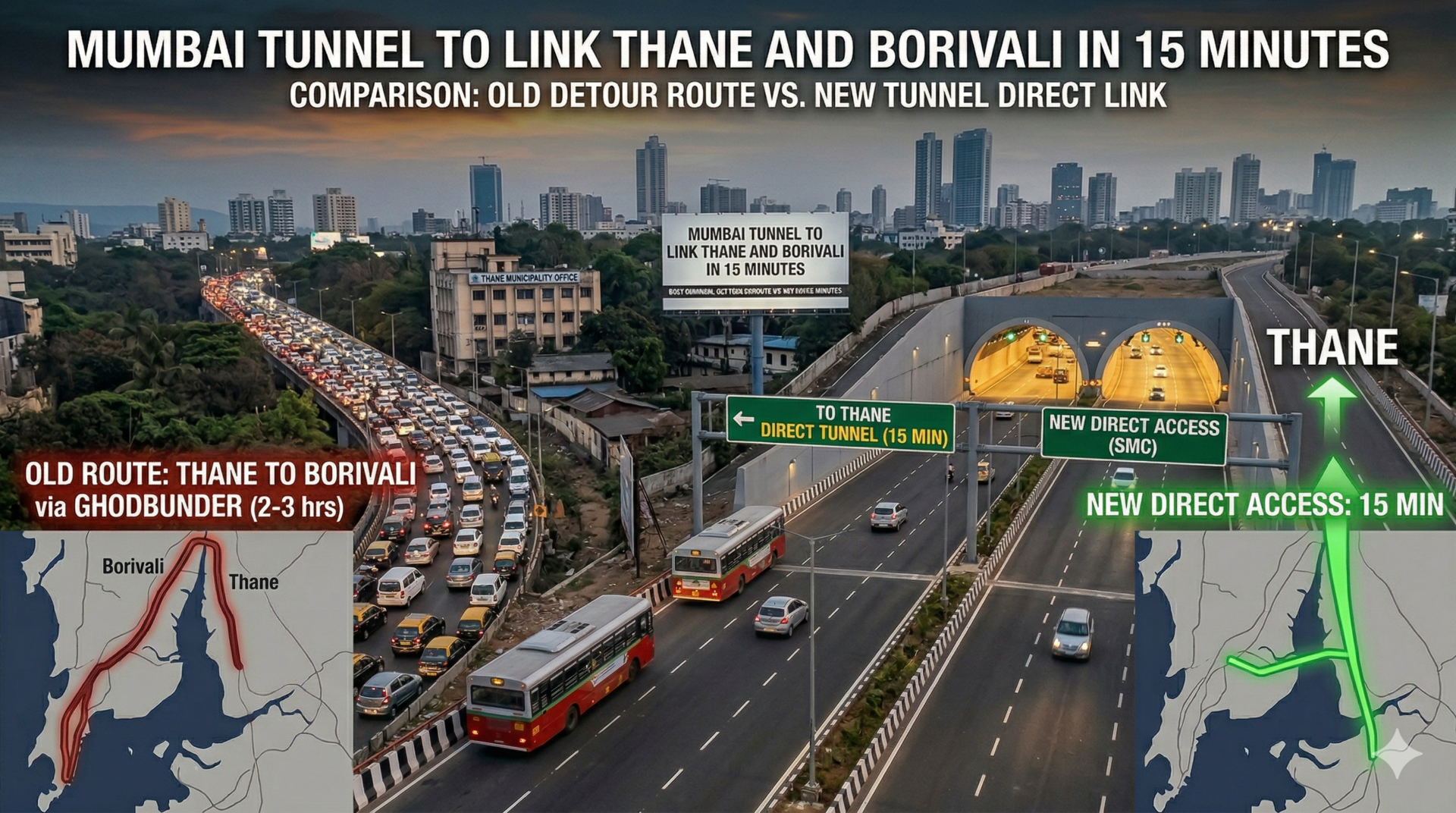Mumbai Tunnel To Link Thane And Borivali In 15 Minutes