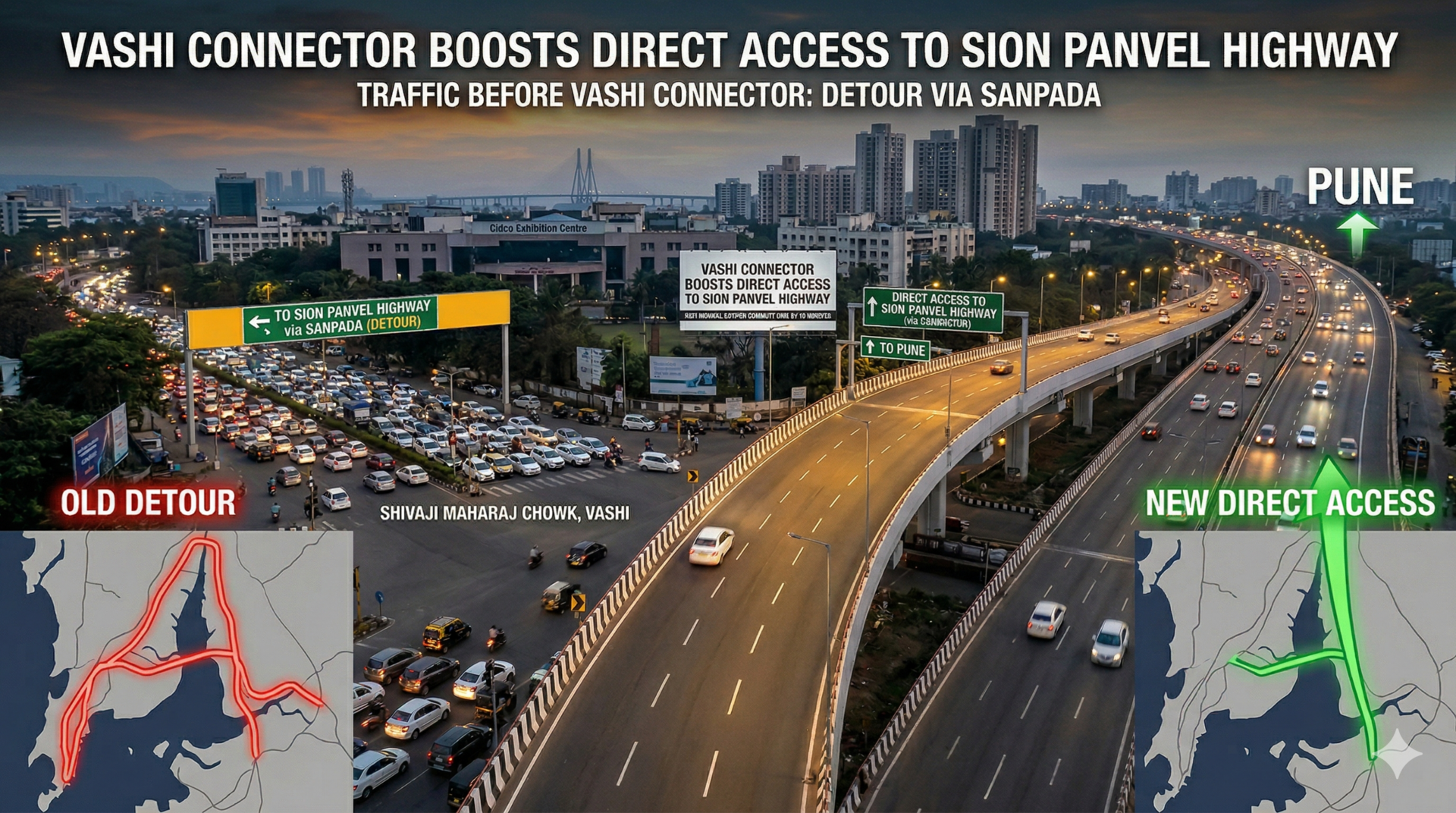 Vashi Connector Boosts Direct Access To Sion Panvel Highway