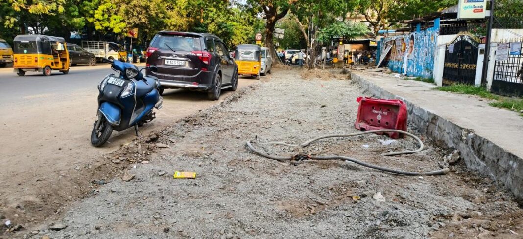 Chennai Tambaram Residents Flag Road Damage