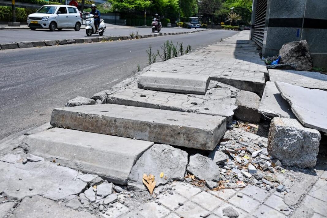 Bengaluru Footpaths Remain Broken Despite Clearance Drives