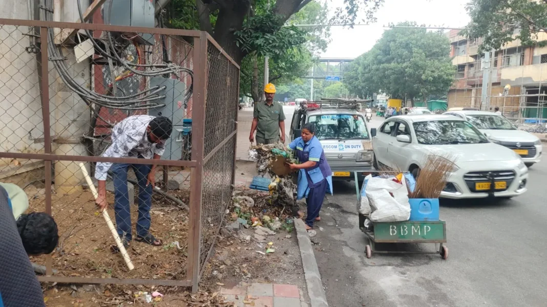 Bengaluru BESCOM Cleanup Targets Safer Public Footpaths